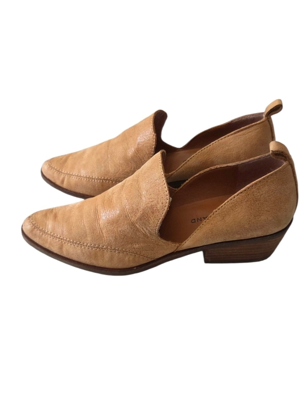 Lucky Brand Mahzan Leather Loafers Women's Size 7M Tan Pointed Toe Slip On